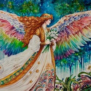 Colorful Angelic Print - Liora's Haven Greeting Card Set of 5